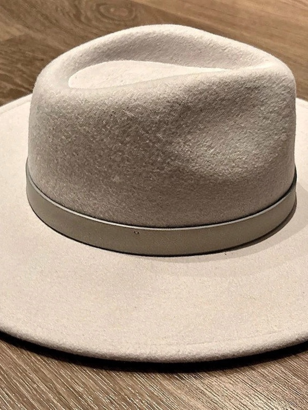 Love & Lore Wide Brim Fedora Hat in Cream 100% wool